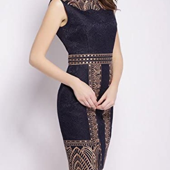 Navy Women Embroidered Mini Dress  (NWT) - Picture 2 of 16